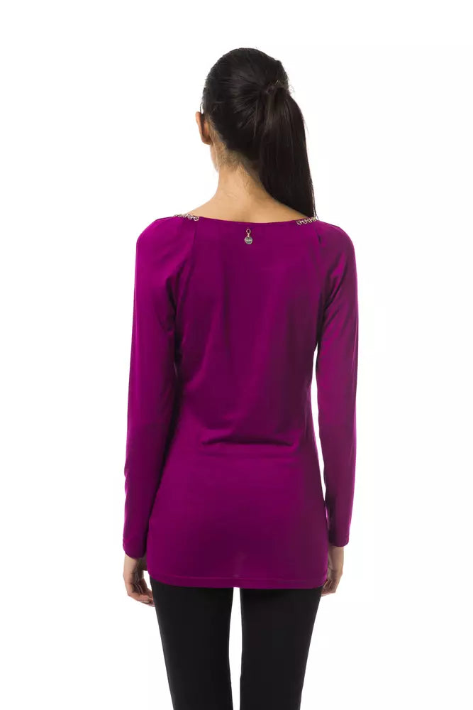 Purple Viscose Women Top - ventzia