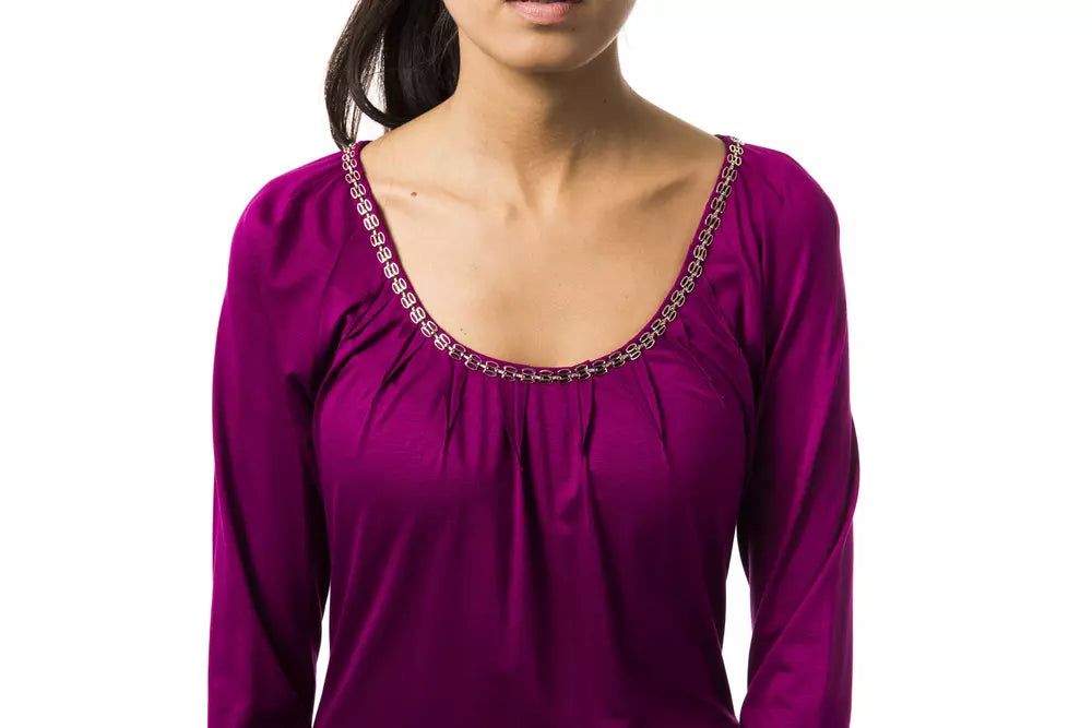 Purple Viscose Women Top - ventzia
