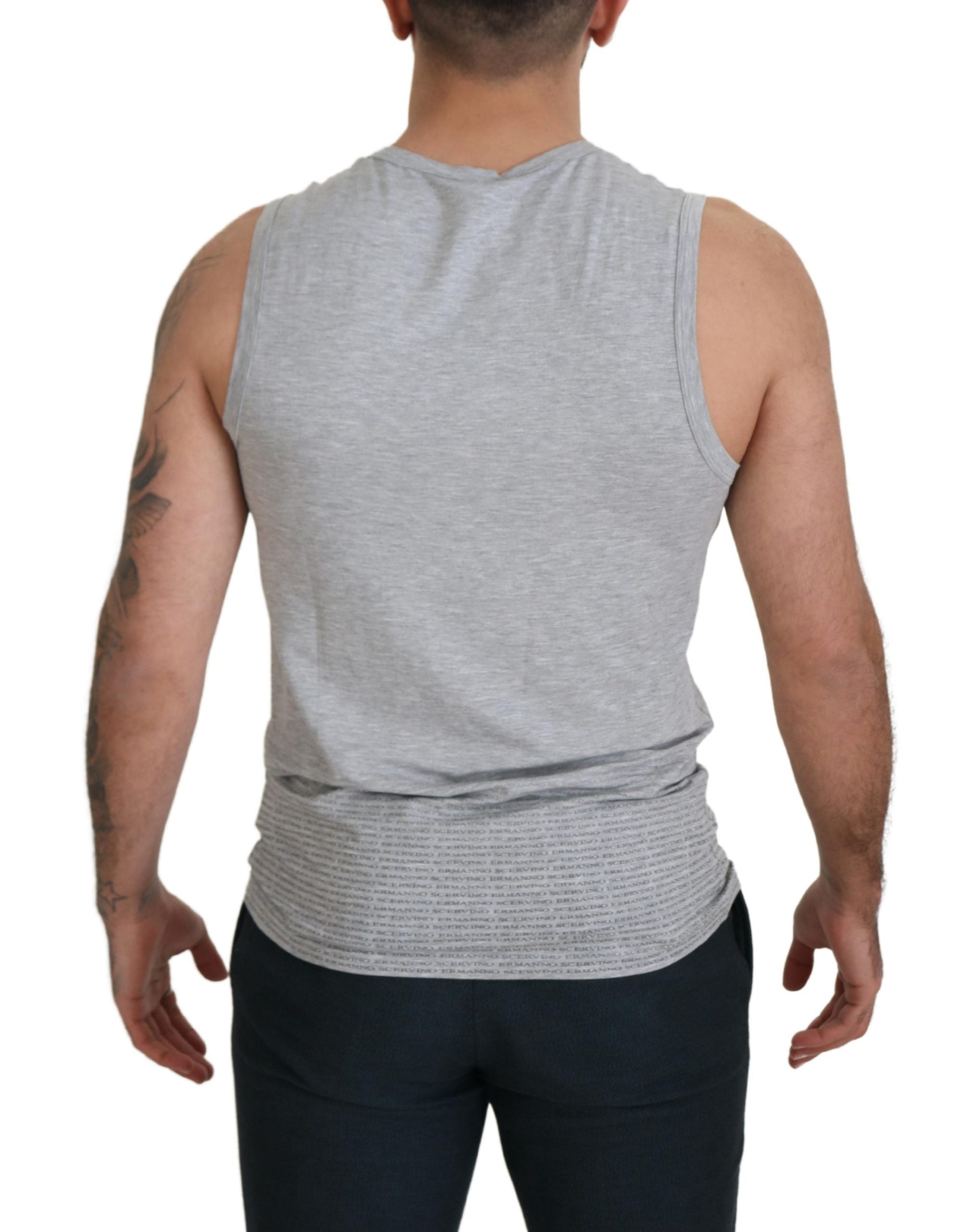 Grey Sleeveless Men Pullover T-shirt - ventzia