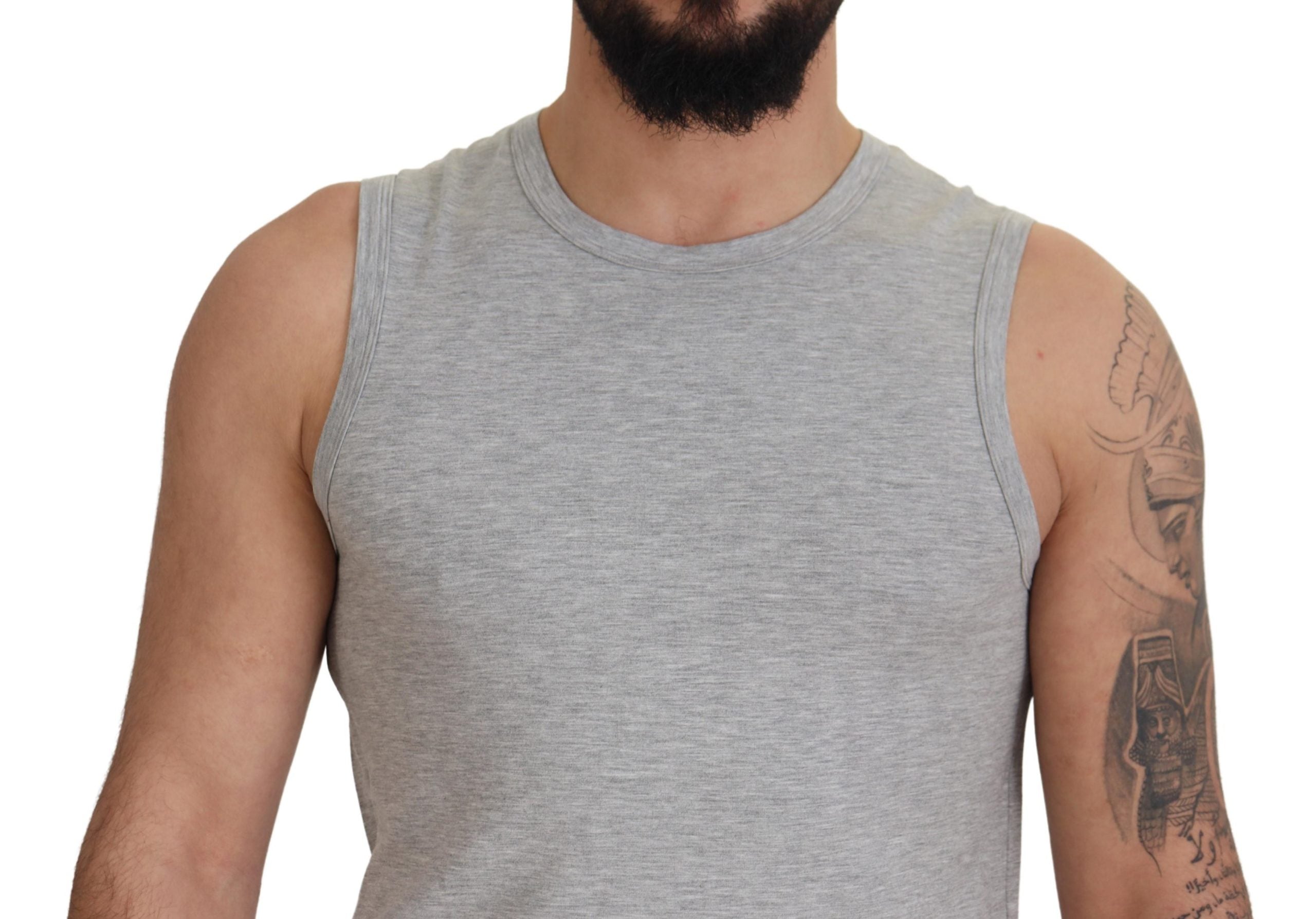 Grey Sleeveless Men Pullover T-shirt - ventzia