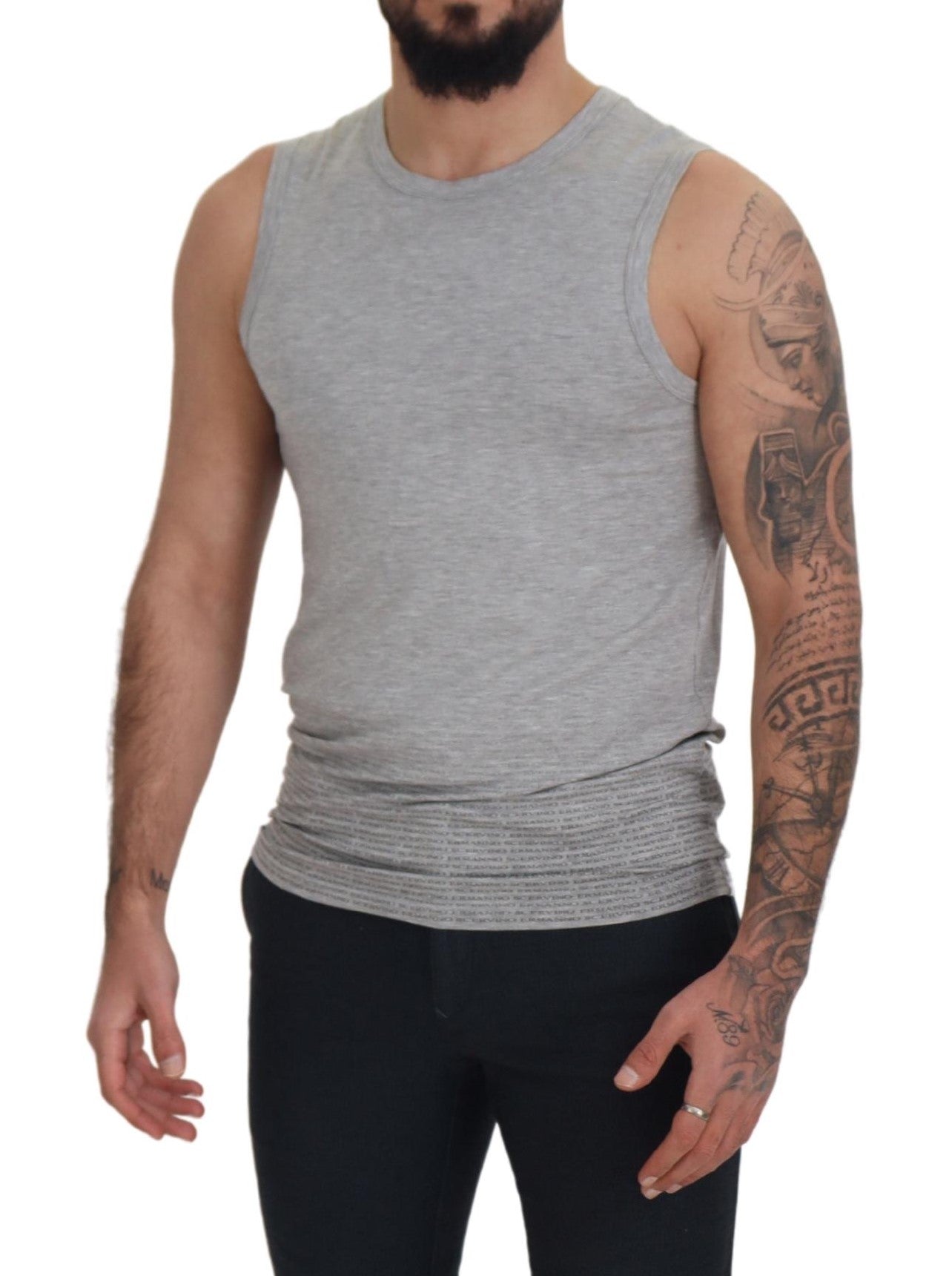 Grey Sleeveless Men Pullover T-shirt - ventzia
