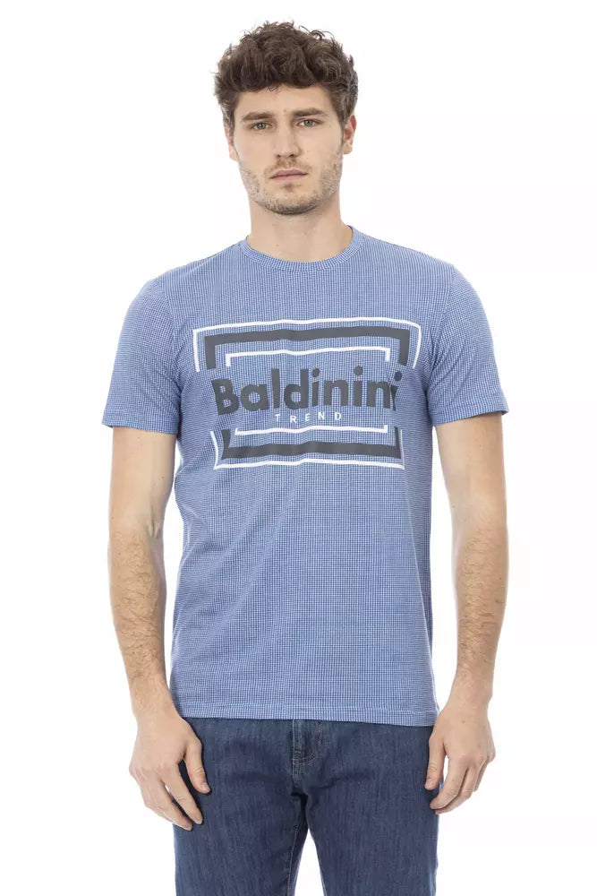 Light Blue Cotton Men T-Shirt - ventzia