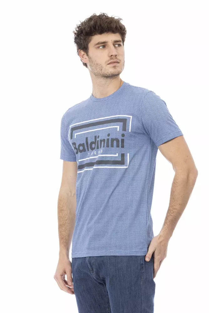 Light Blue Cotton Men T-Shirt - ventzia