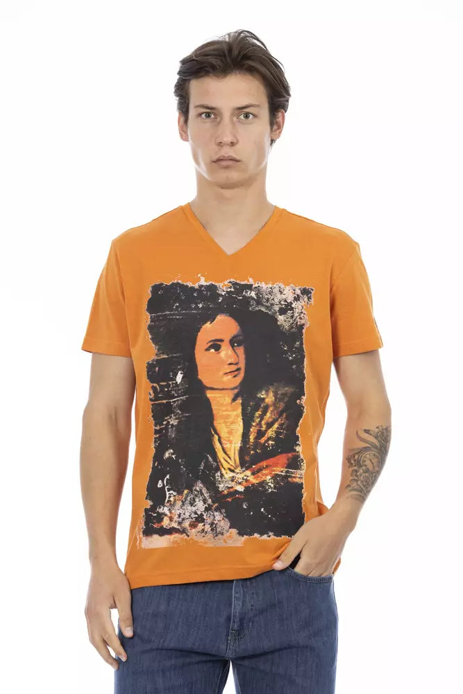 Orange Cotton Men T-Shirt - ventzia