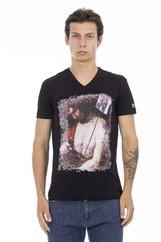 Black Cotton Men T-Shirt - ventzia