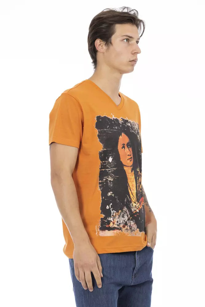 Orange Cotton Men T-Shirt - ventzia