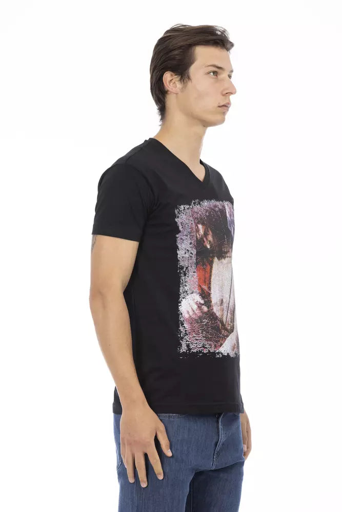 Black Cotton Men T-Shirt - ventzia