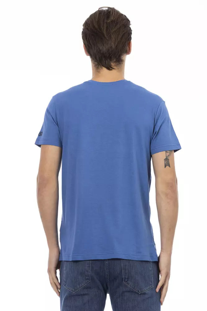 Blue Cotton Men T-Shirt - ventzia