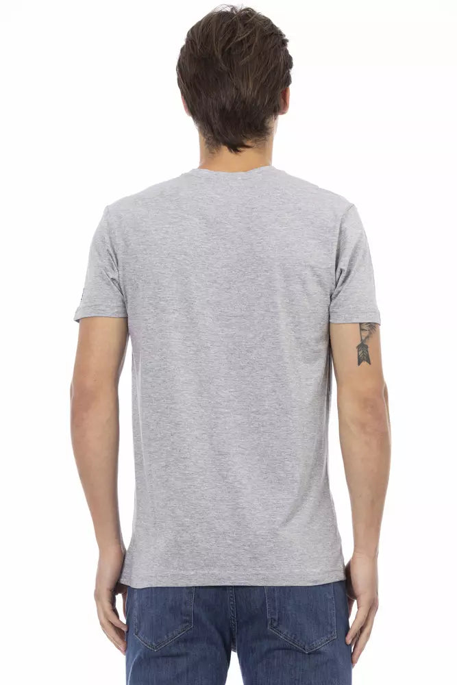 Gray Cotton Men T-Shirt - ventzia