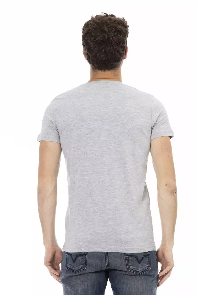 Gray Cotton Men T-Shirt - ventzia
