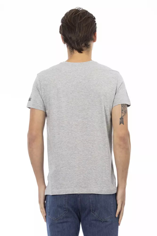 Gray Cotton Men T-Shirt - ventzia