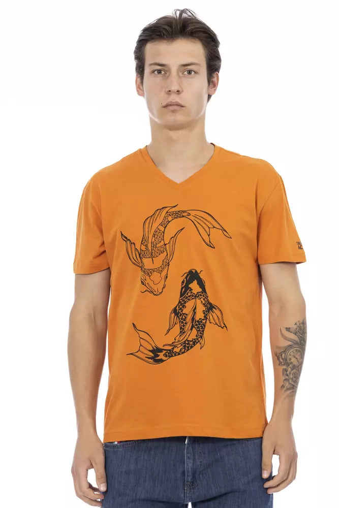 Orange Cotton Men T-Shirt - ventzia
