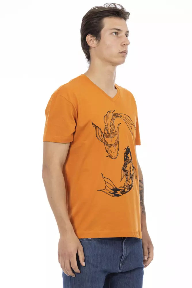 Orange Cotton Men T-Shirt - ventzia