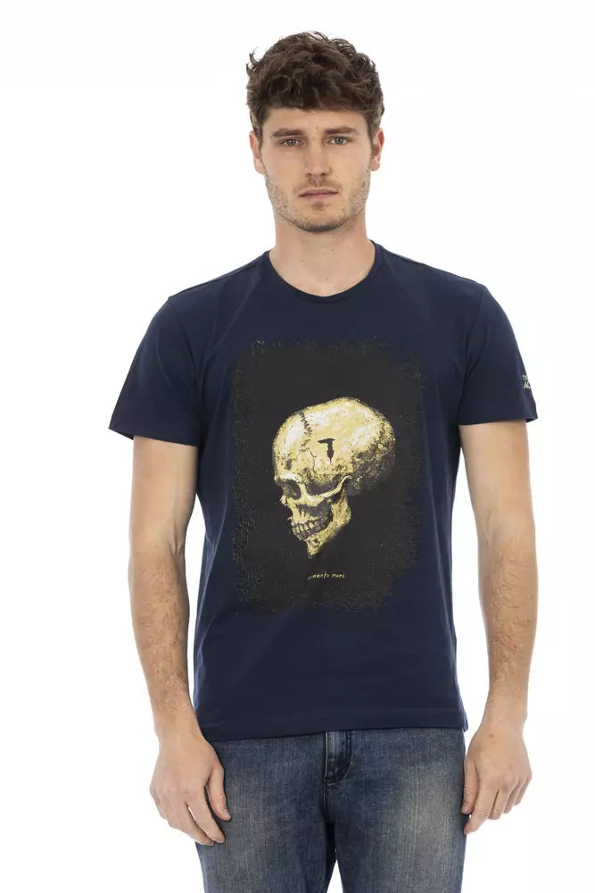 Blue Cotton Men's T-Shirt - ventzia