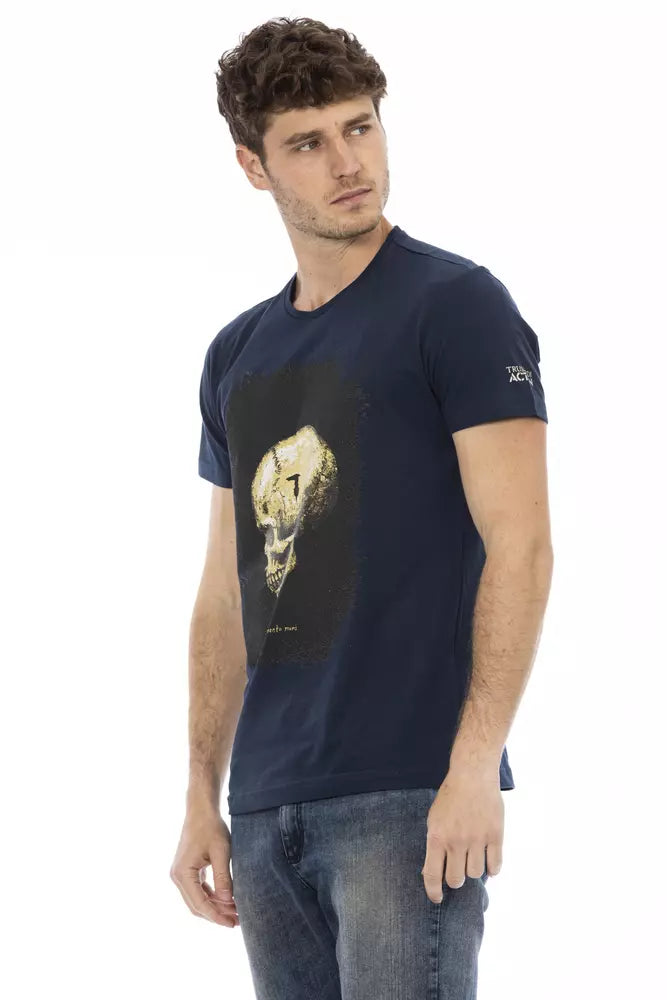 Blue Cotton Men's T-Shirt - ventzia