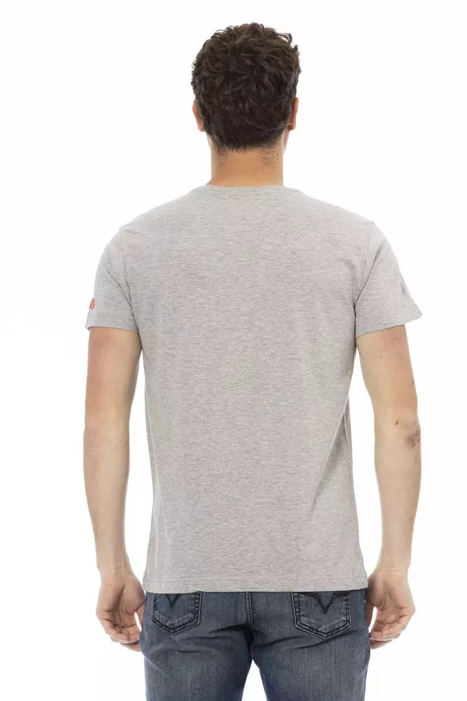Gray Cotton Men T-Shirt - ventzia