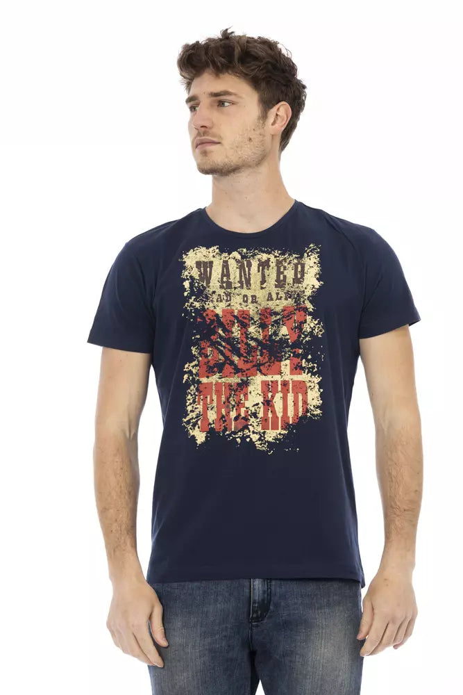 Blue Cotton Men T-Shirt - ventzia