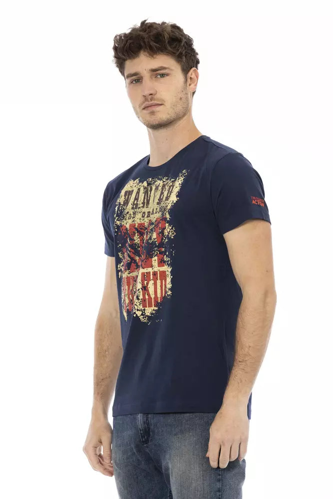 Blue Cotton Men T-Shirt - ventzia