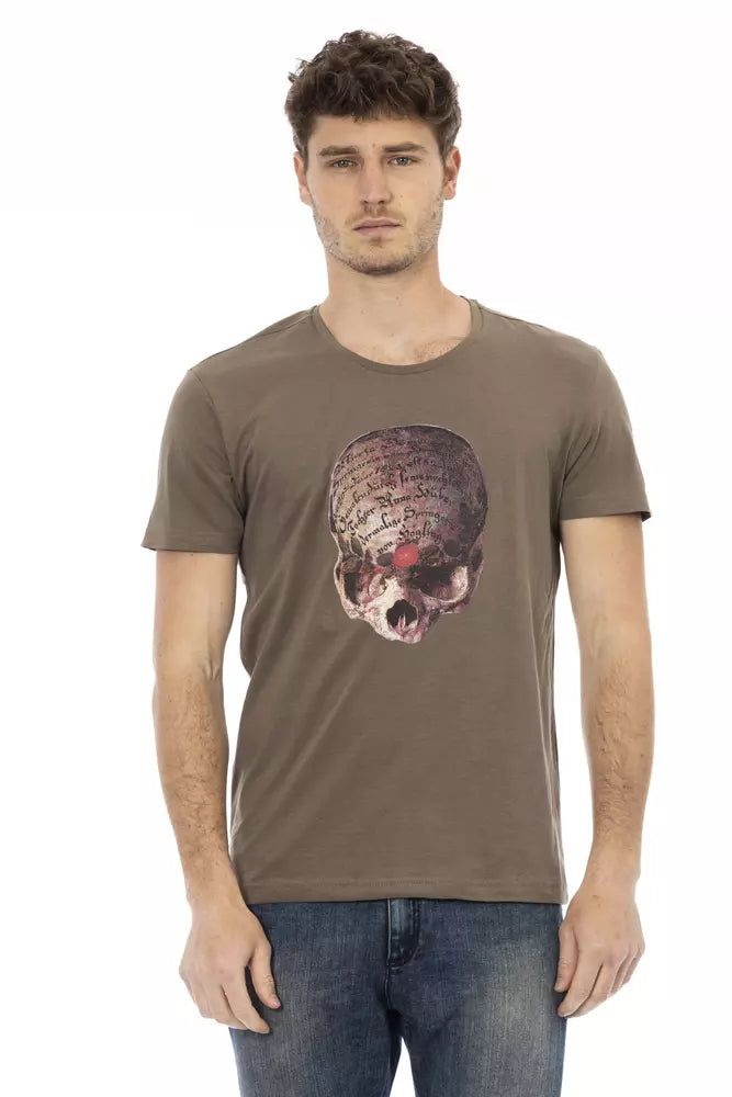 Brown Cotton Men T-Shirt - ventzia