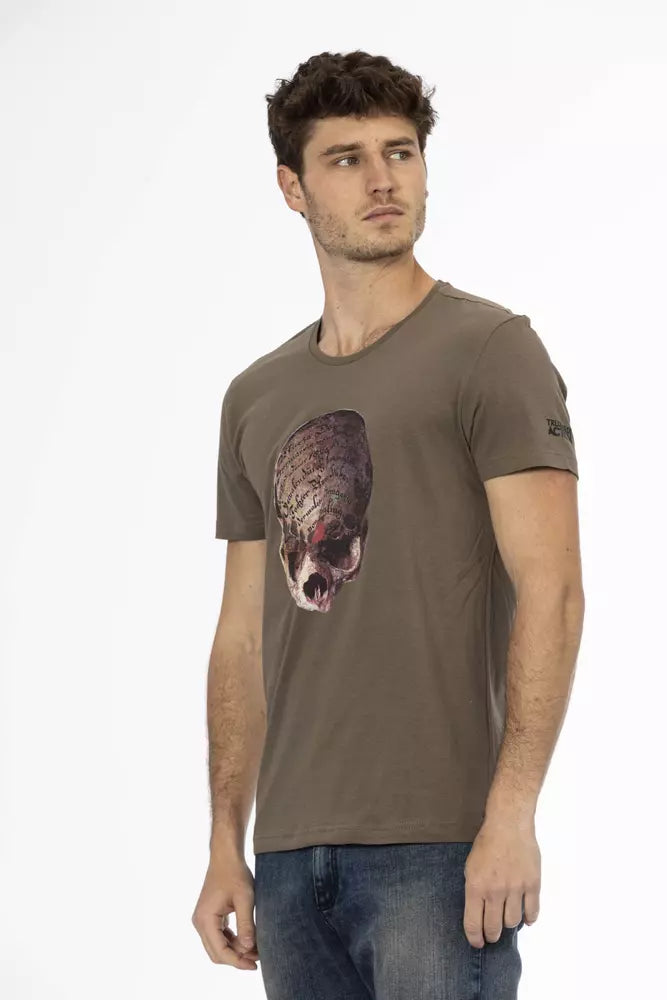 Brown Cotton Men T-Shirt - ventzia