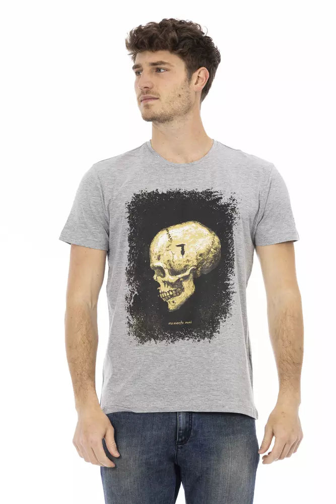 Gray Cotton Men T-Shirt - ventzia