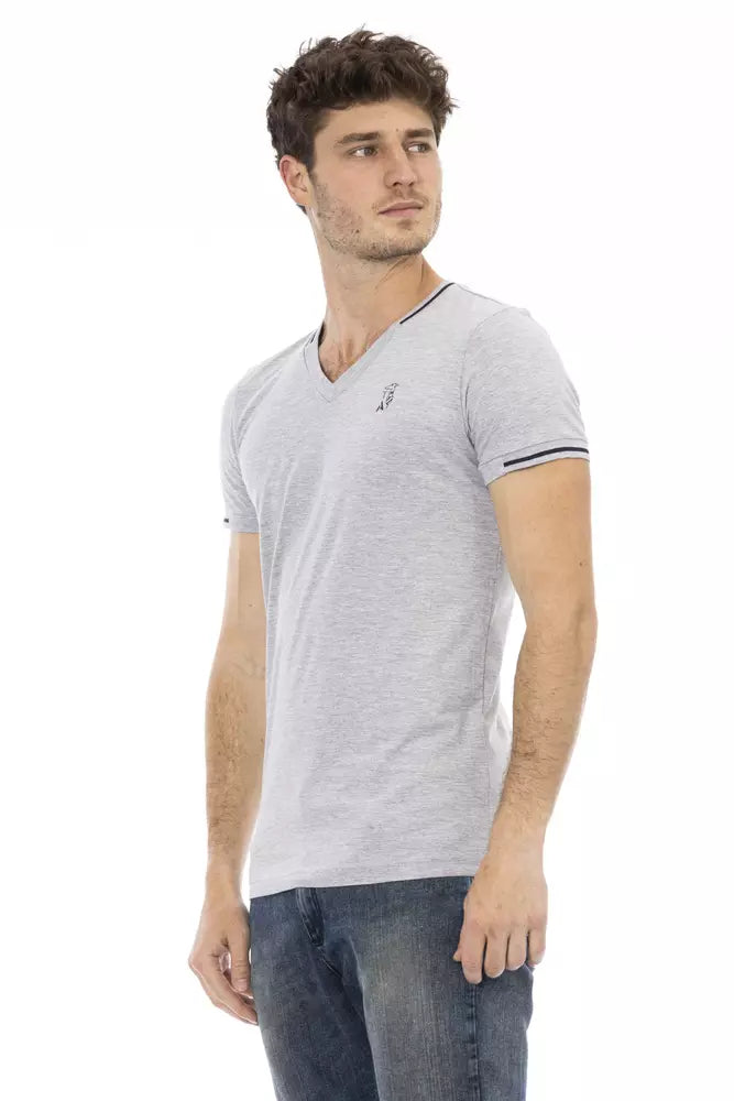 Gray Cotton Men T-Shirt - ventzia