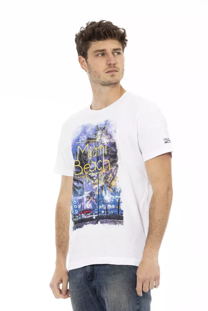 White Cotton Men T-Shirt - ventzia