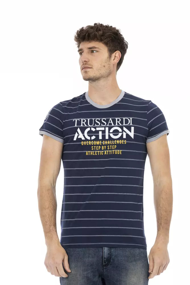 Blue Cotton Men T-Shirt - ventzia