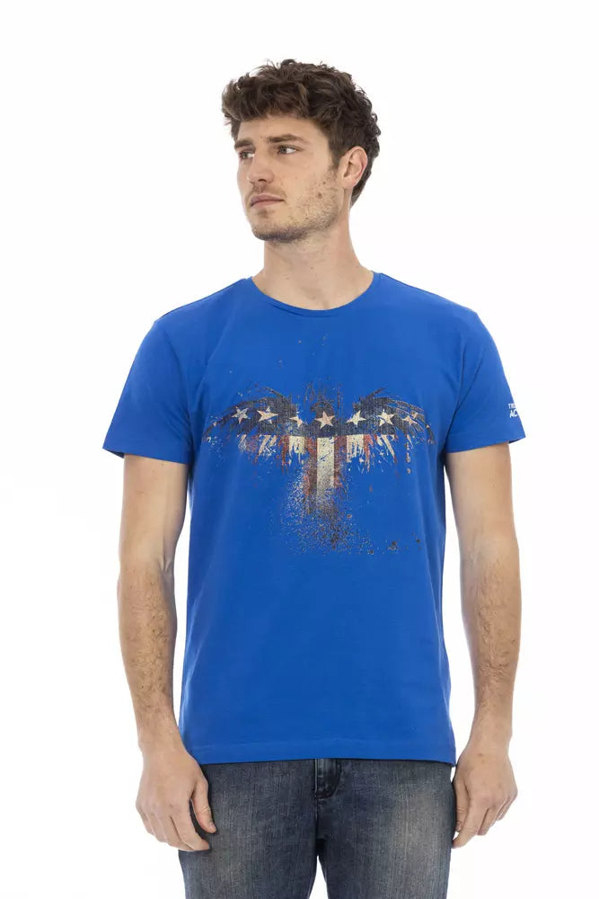 Blue Cotton Men T-Shirt - ventzia