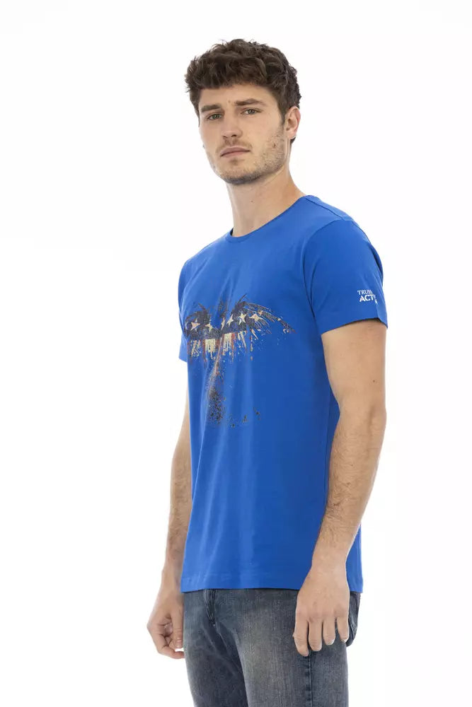 Blue Cotton Men T-Shirt - ventzia