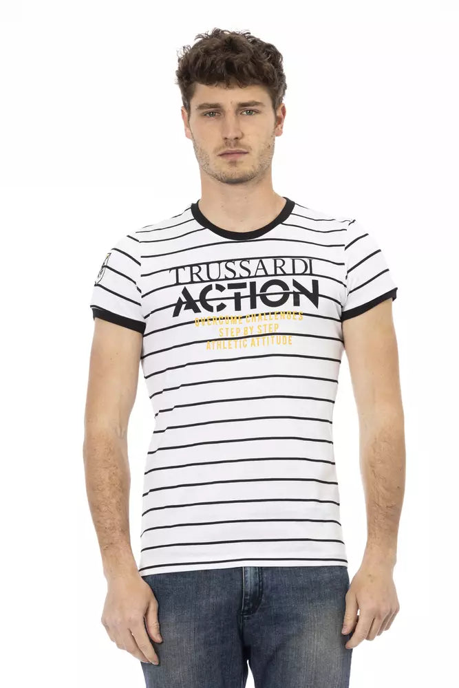 White Cotton Men T-Shirt - ventzia