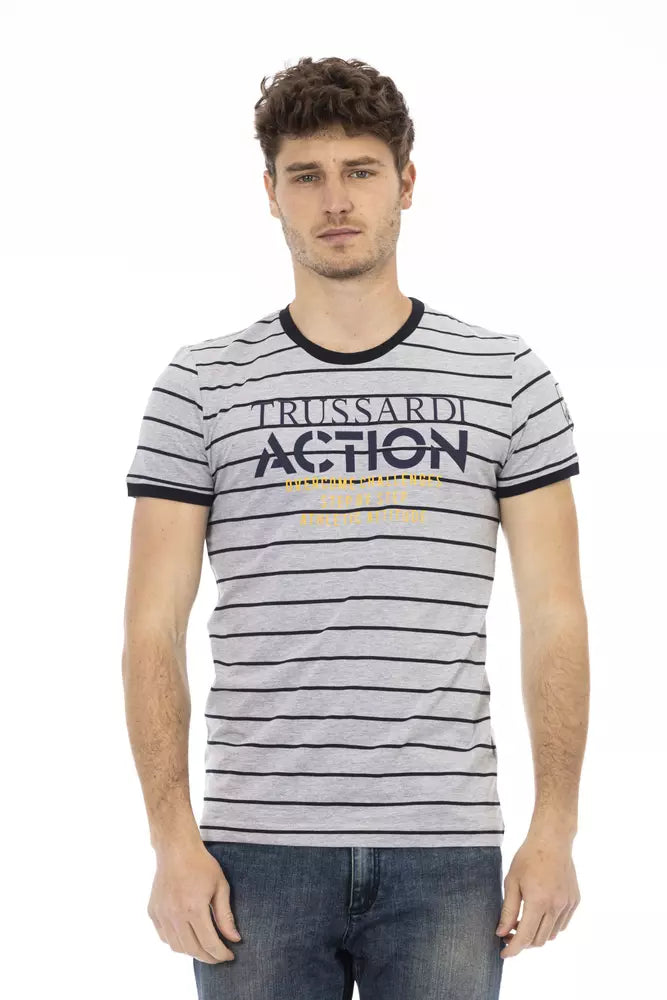 Gray Cotton Men's T-Shirt - ventzia