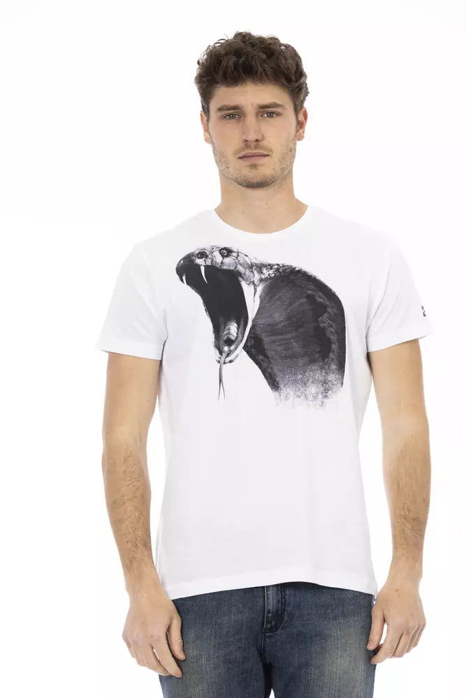 White Cotton Men's T-Shirt - ventzia