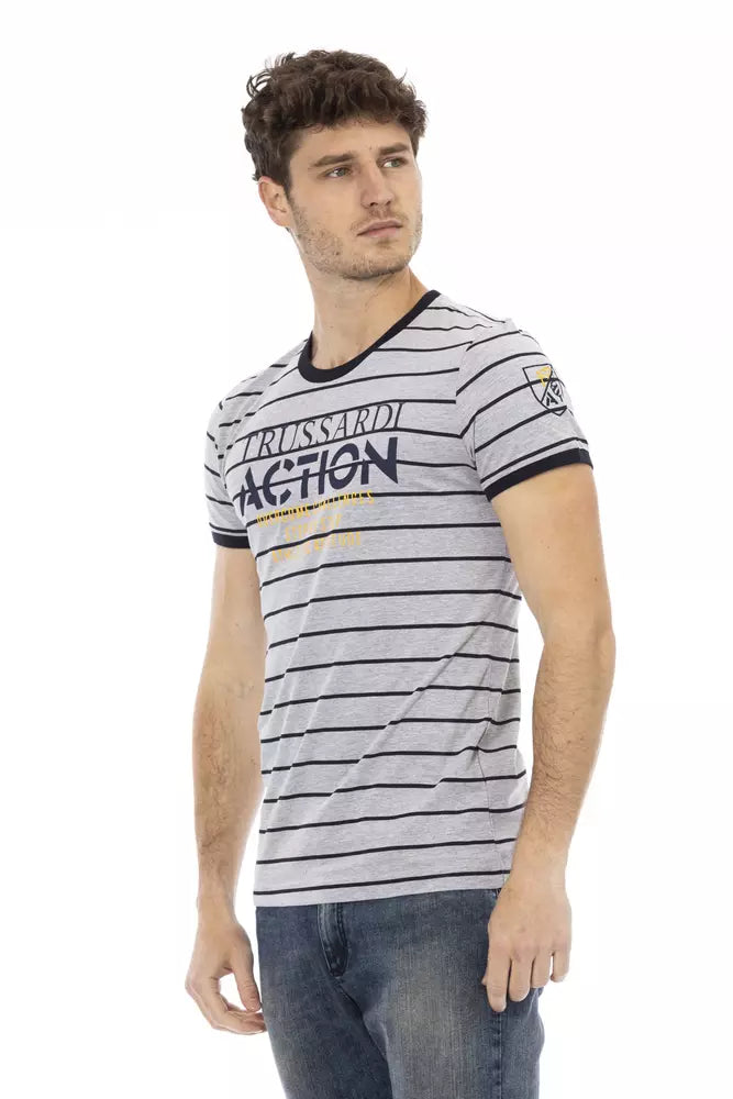 Gray Cotton Men's T-Shirt - ventzia