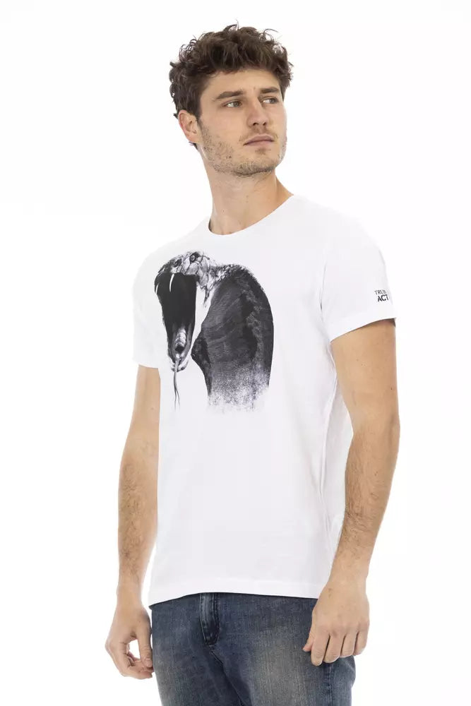 White Cotton Men's T-Shirt - ventzia