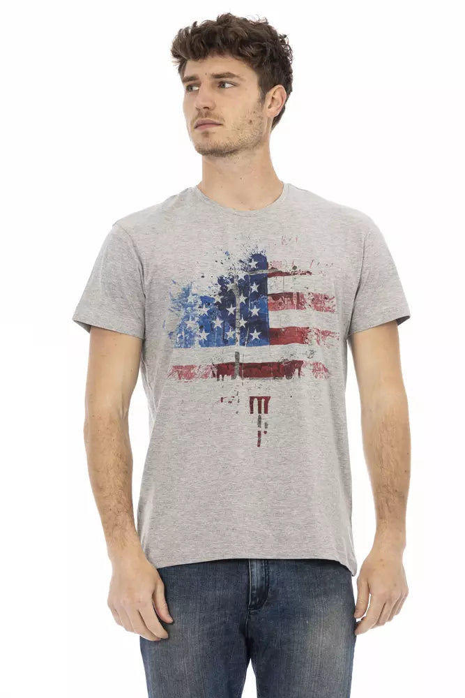 Gray Cotton Men T-Shirt - ventzia