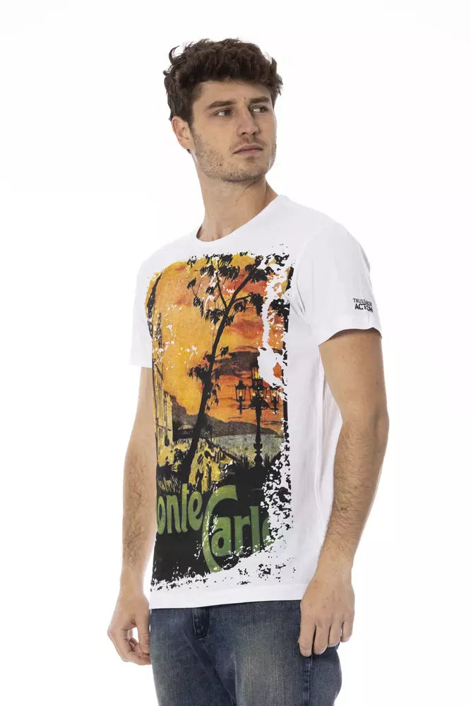 White Cotton Men T-Shirt - ventzia