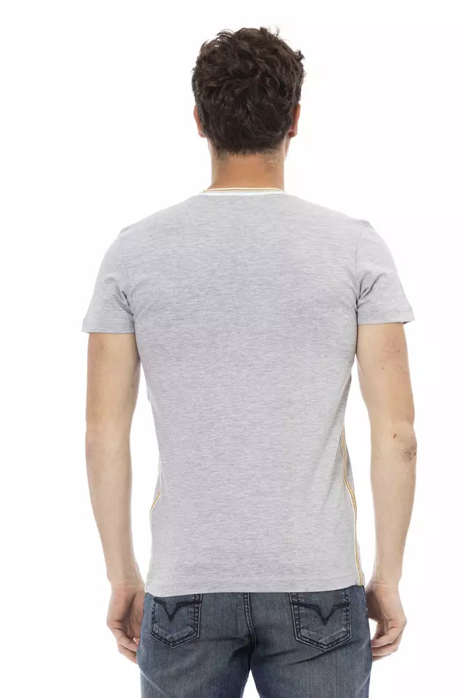 Gray Cotton Men T-Shirt - ventzia