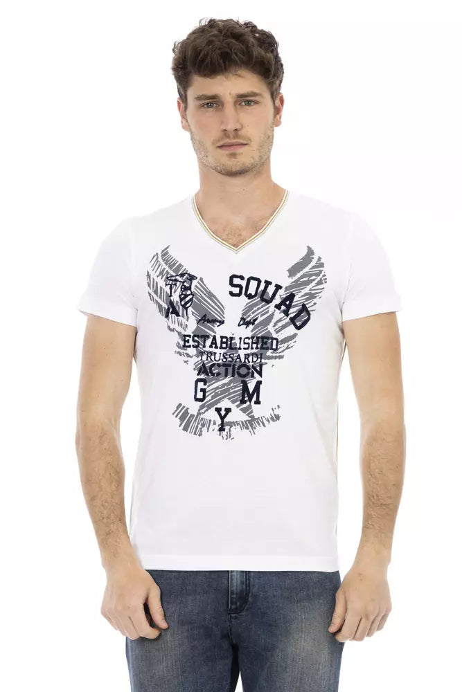 White Cotton Men T-Shirt - ventzia