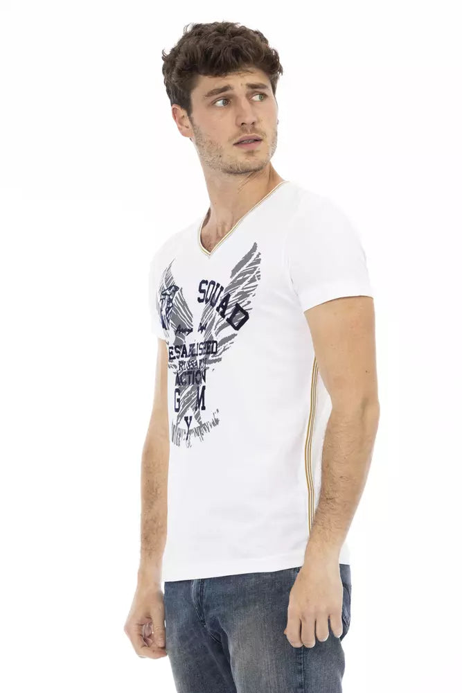 White Cotton Men T-Shirt - ventzia