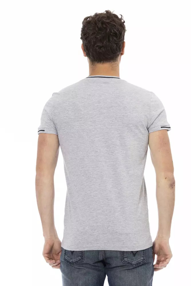 Gray Cotton Men T-Shirt - ventzia