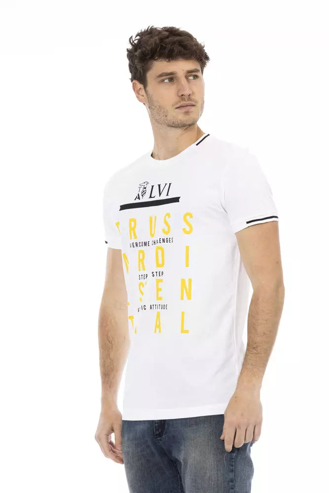 White Cotton Men T-Shirt - ventzia