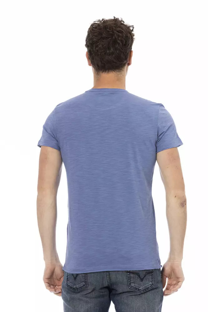 Blue Cotton Men T-Shirt - ventzia