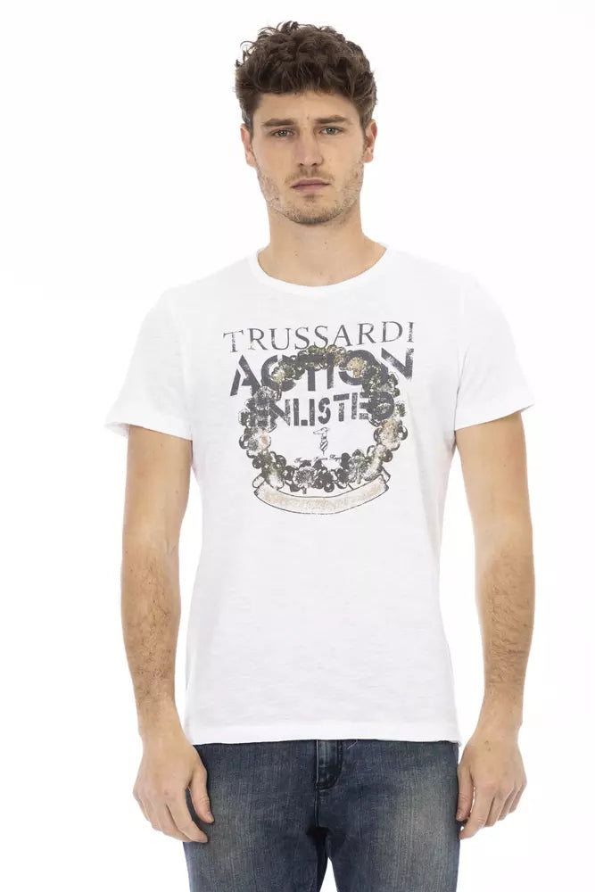 White Cotton Men's T-Shirt - ventzia