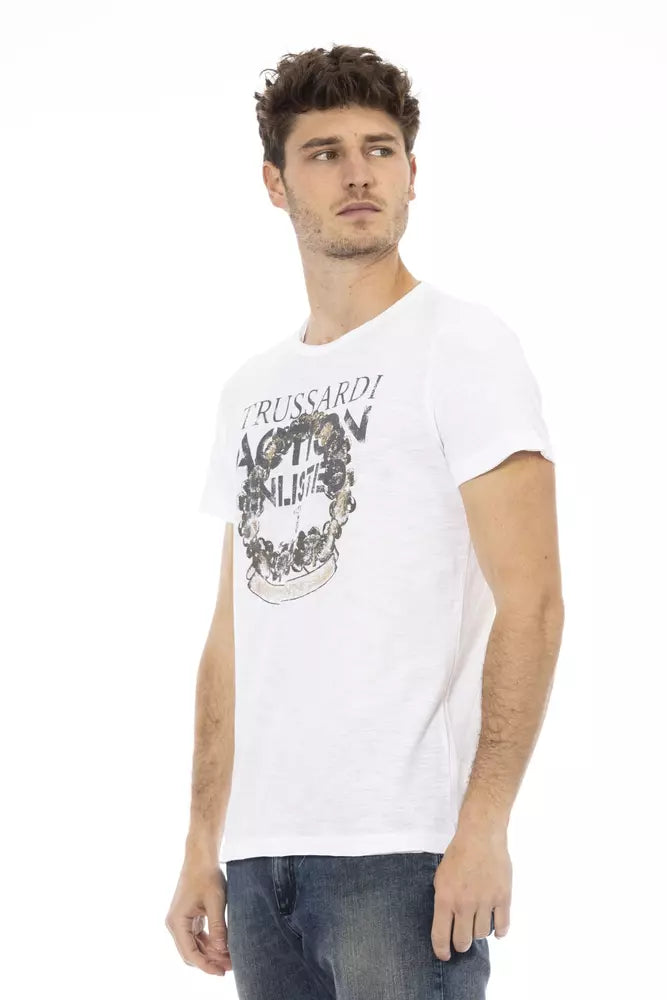 White Cotton Men's T-Shirt - ventzia
