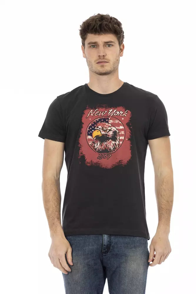 Black Cotton Men T-Shirt - ventzia
