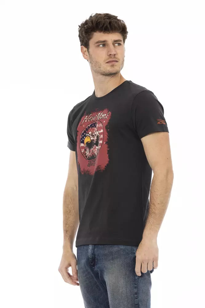 Black Cotton Men T-Shirt - ventzia
