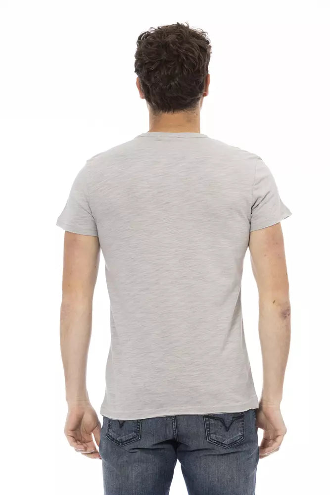 Gray Cotton Men T-Shirt - ventzia