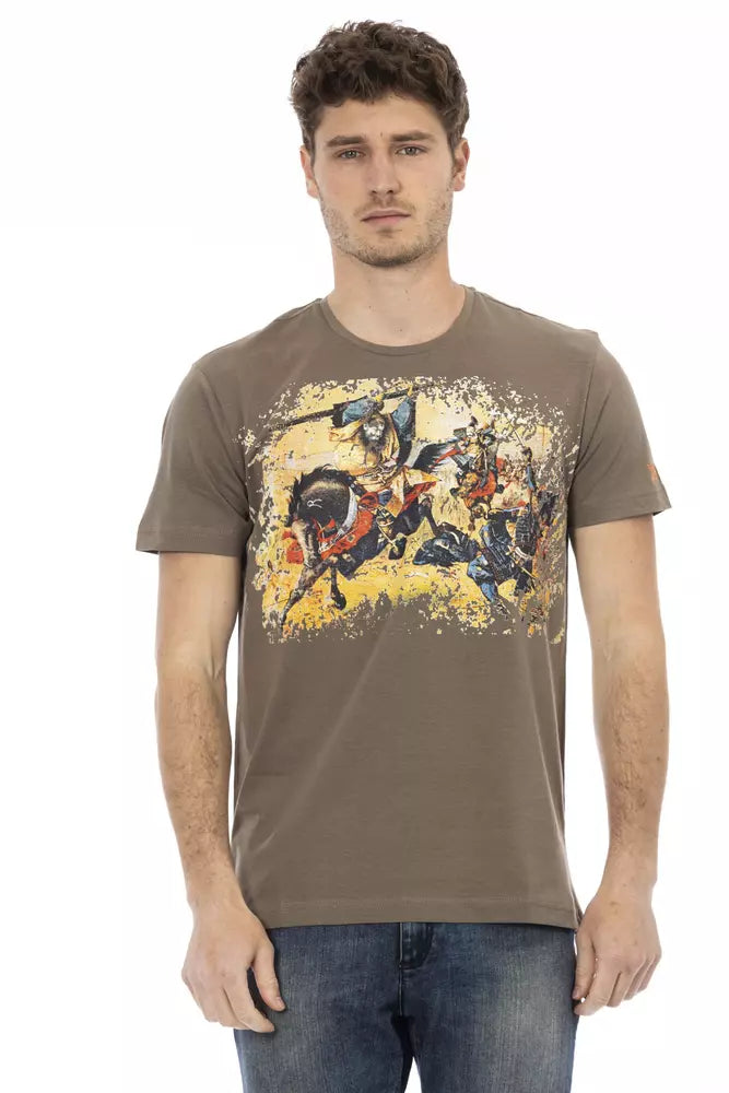 Brown Cotton Men T-Shirt - ventzia
