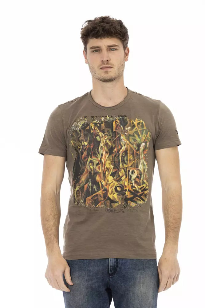 Brown Cotton Men T-Shirt - ventzia